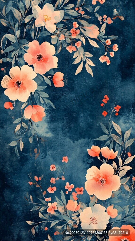 古風(fēng)油畫質(zhì)感花卉