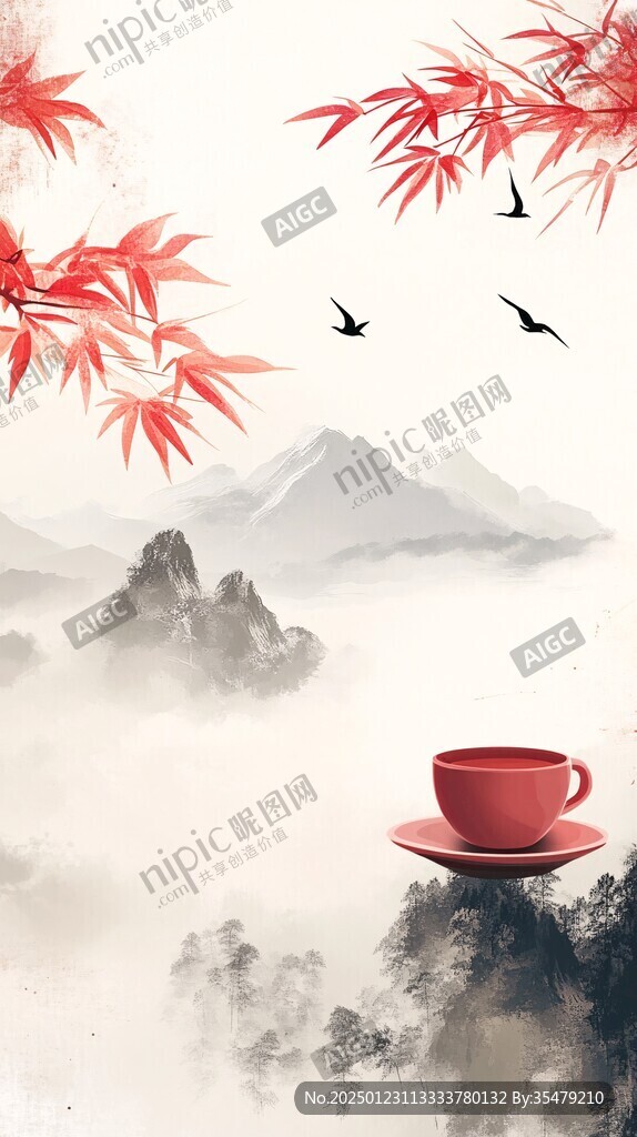 個性水墨山水茶品