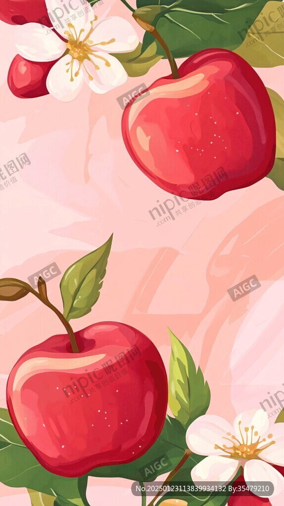 糖心蘋果包裝插畫