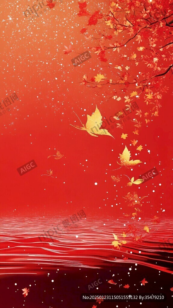 古風(fēng)紅葉背景