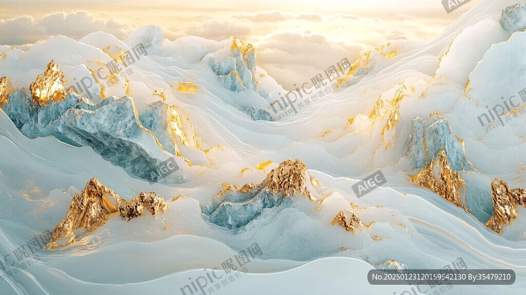 金色山脈3d立體山脈
