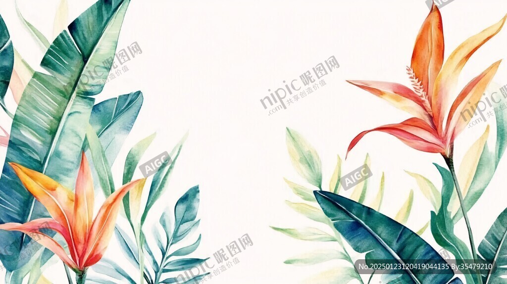 熱帶植物插畫
