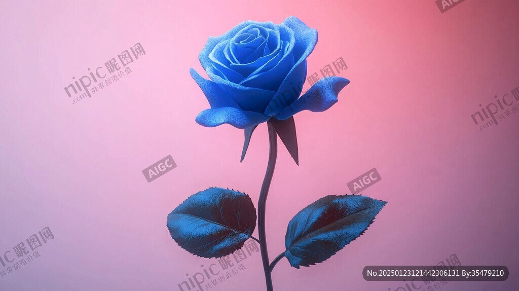玫瑰花藍色背景