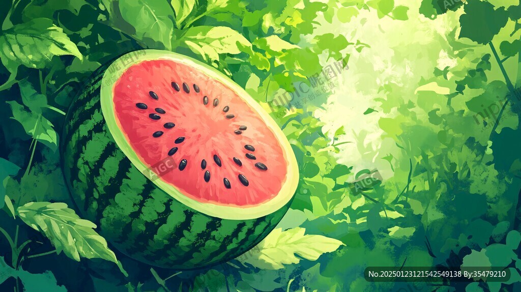 夏日西瓜插畫