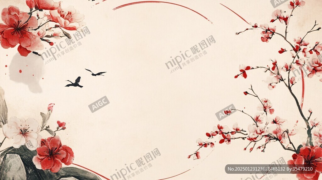 古風古典復古梅花背景