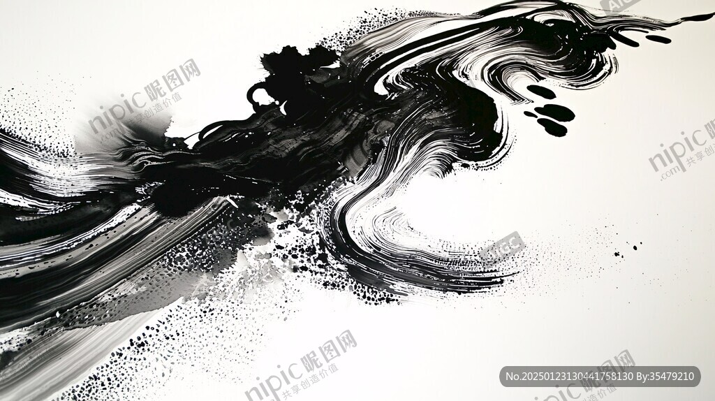 水墨涂鴉水中墨舞
