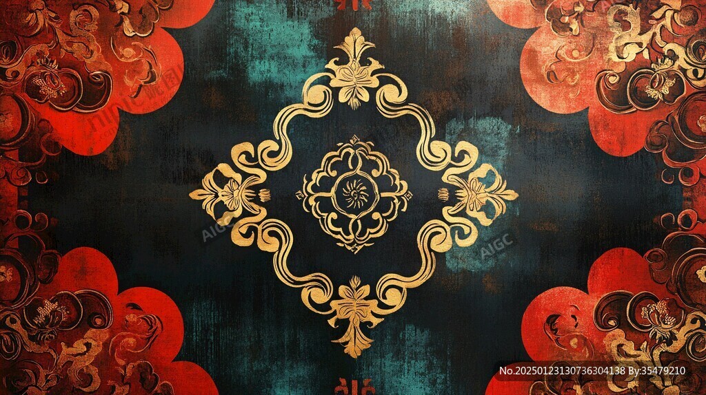 屏風(fēng)背景云紋漆器