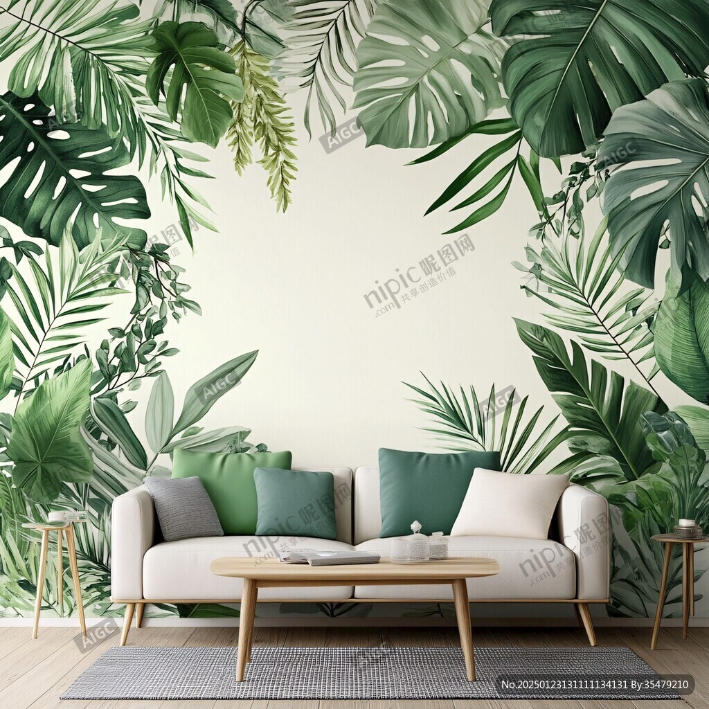 熱帶植物背景墻