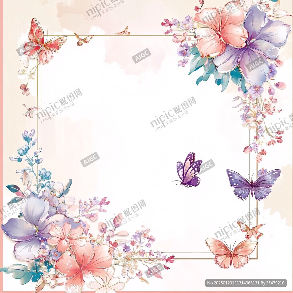底紋邊框唯美花朵
