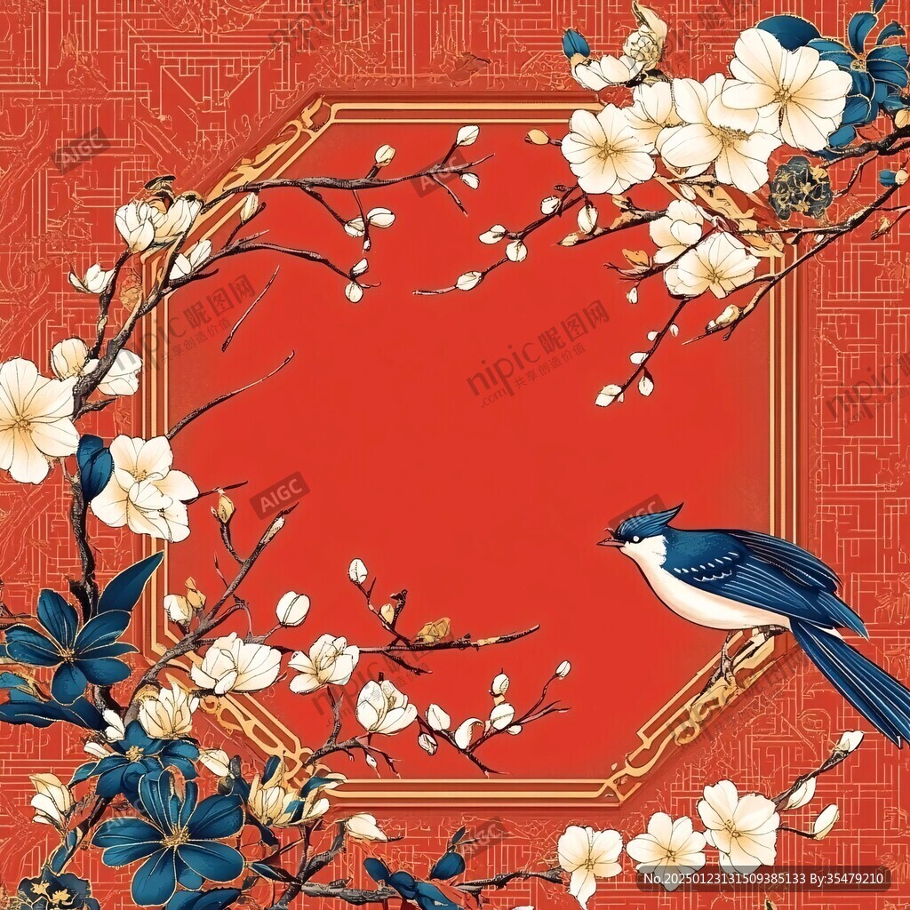 中式喜鵲登梅