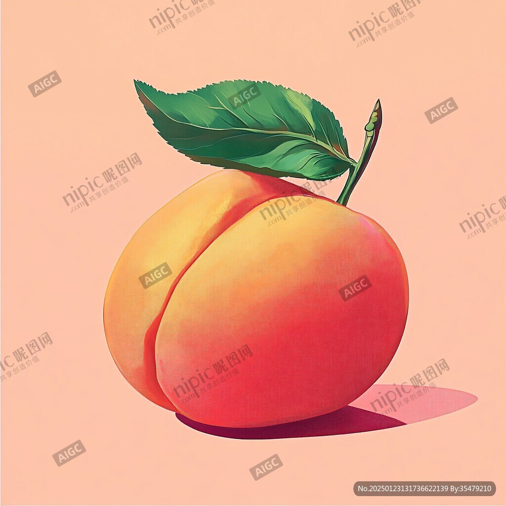 創(chuàng)意黃桃插畫