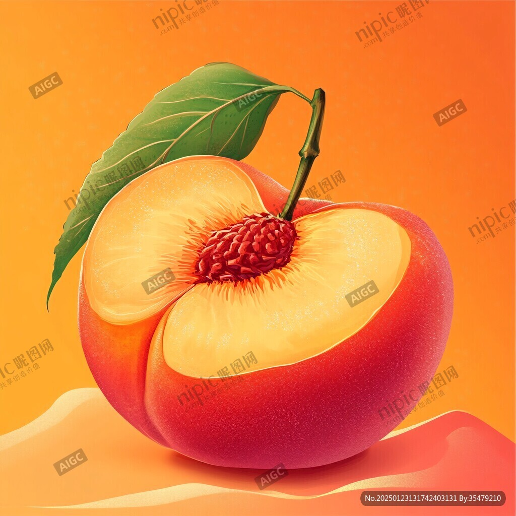 創(chuàng)意黃桃插畫