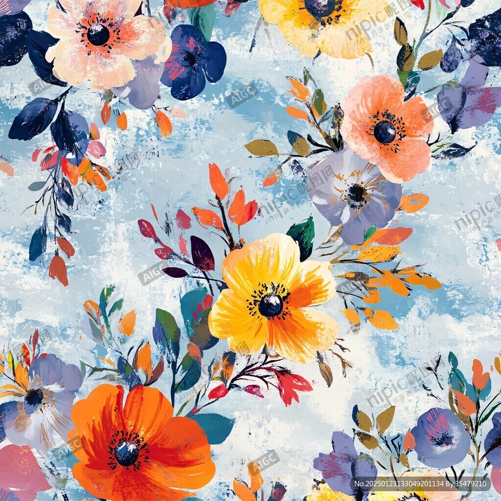 定位花北歐風(fēng)印花圖