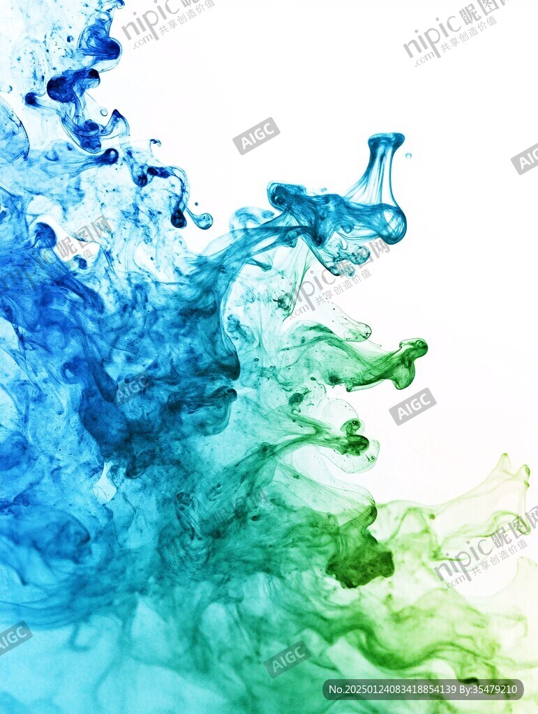 彩色煙霧暈染夢(mèng)幻墨跡
