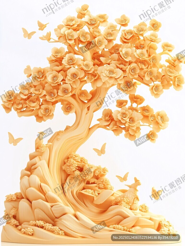 浮雕發(fā)財樹