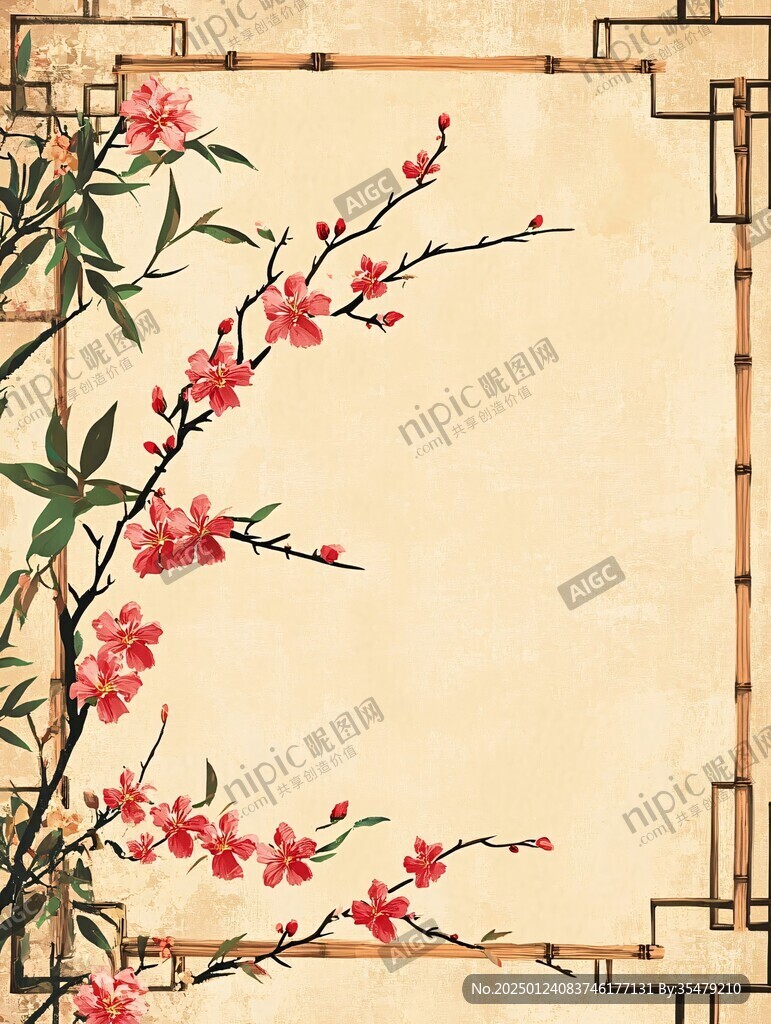 古風古典復古梅花背景