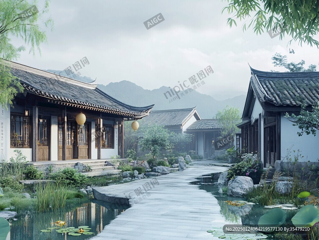 中式別墅中式園林院落