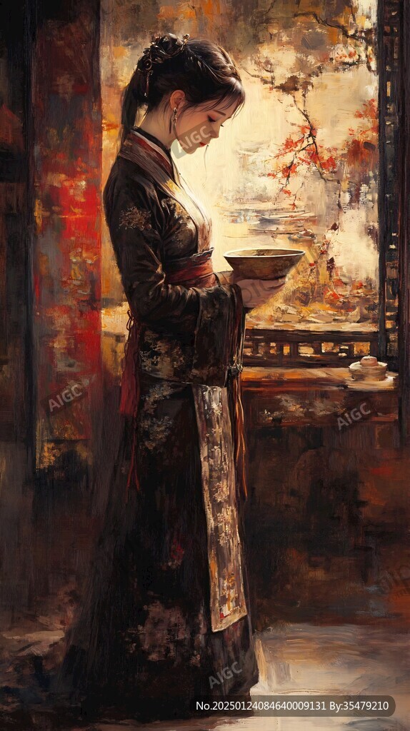江南美女油畫