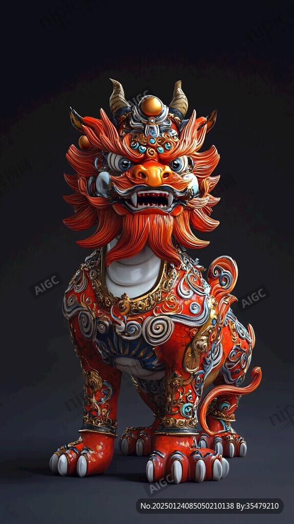 彩花泥坐獅