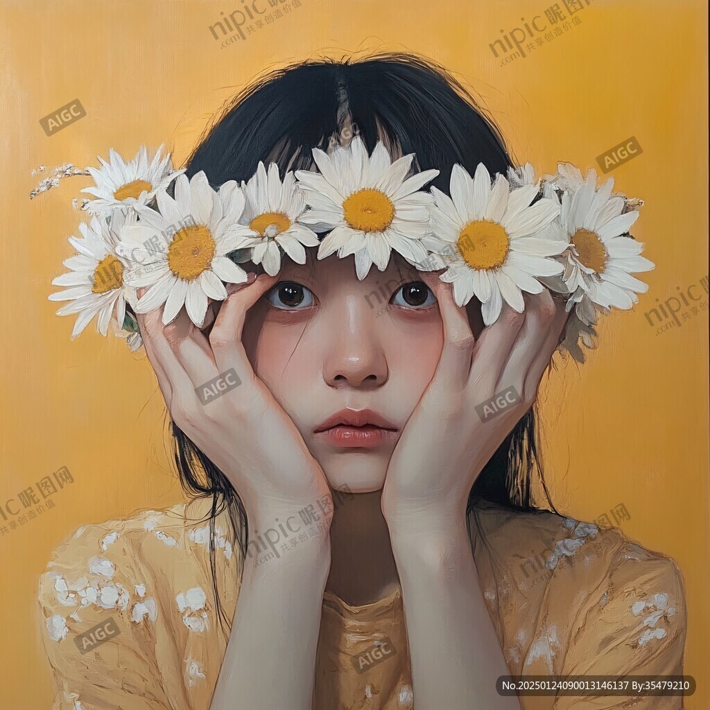 雛菊少女插畫
