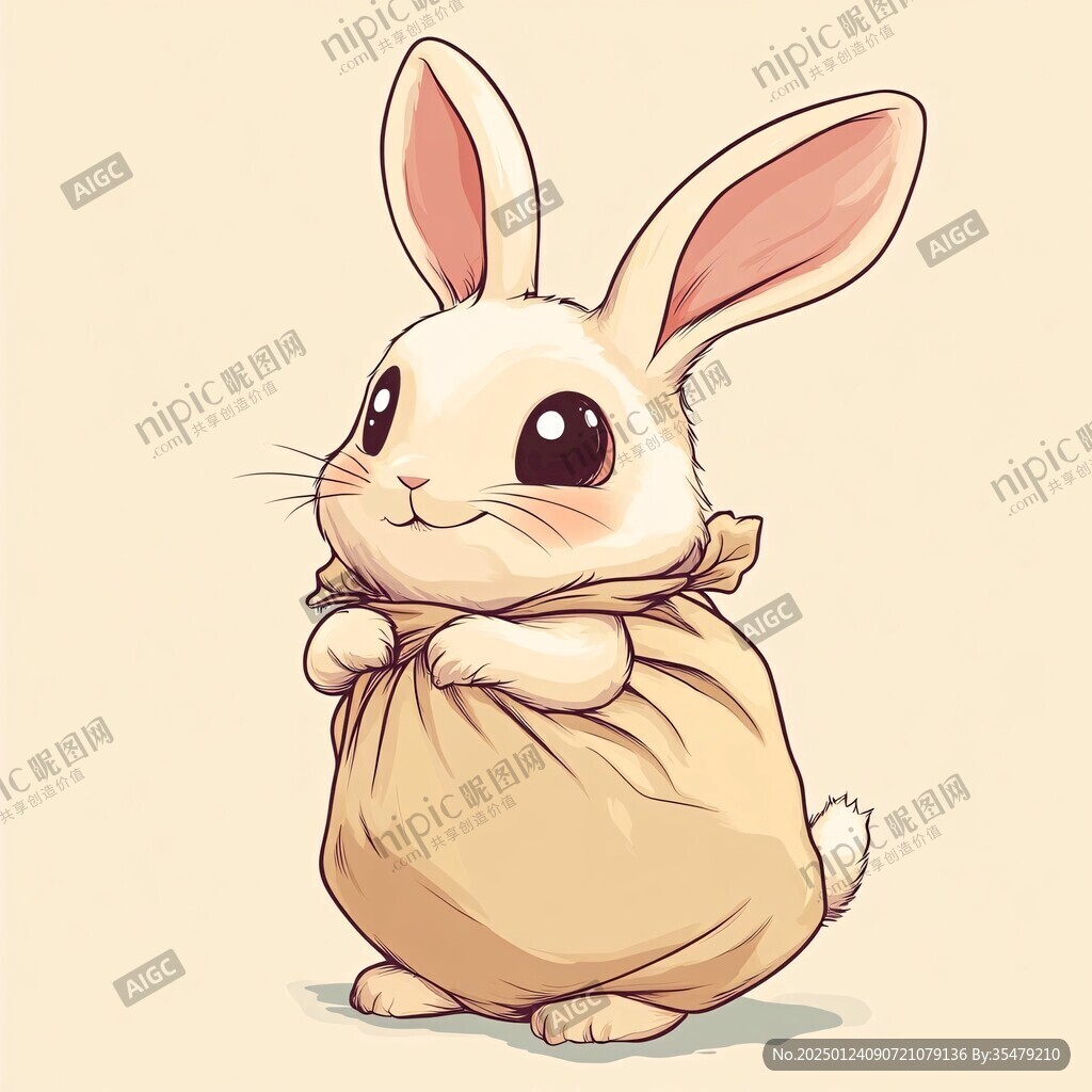 呆萌小兔插畫