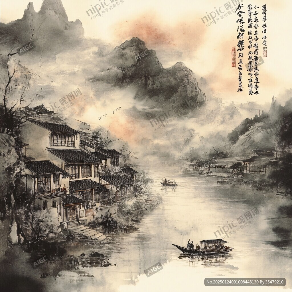 日出江南畫芯