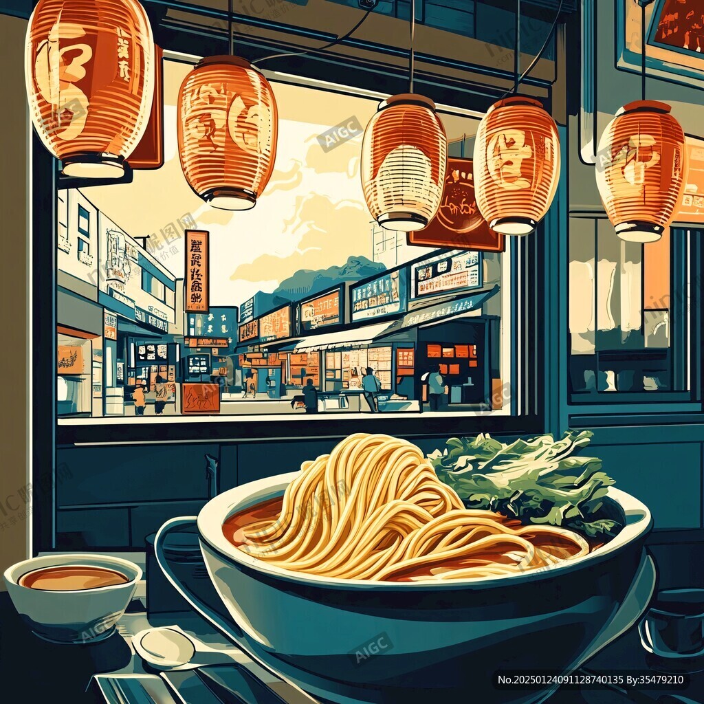 車仔面插畫