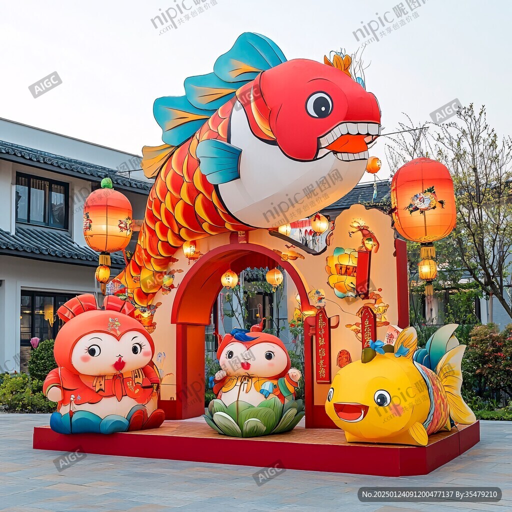 鯉魚彩燈雕塑