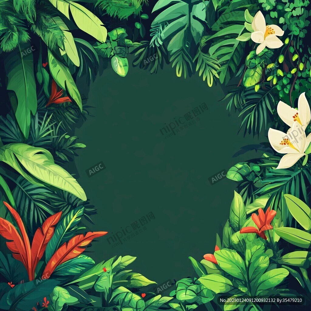 熱帶雨林花草樹木背景