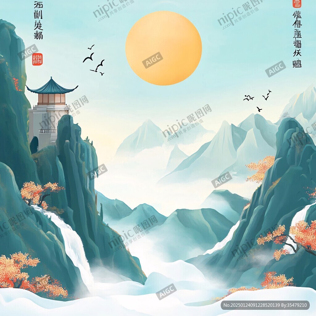 黃鶴樓插畫海報