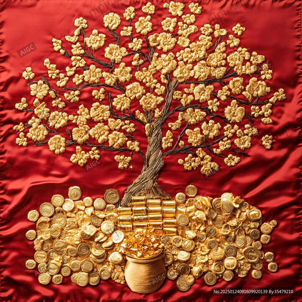 金色招財搖錢樹