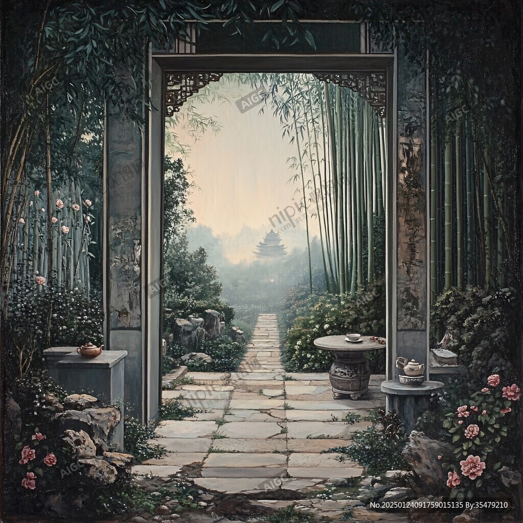 竹林小路裝飾畫