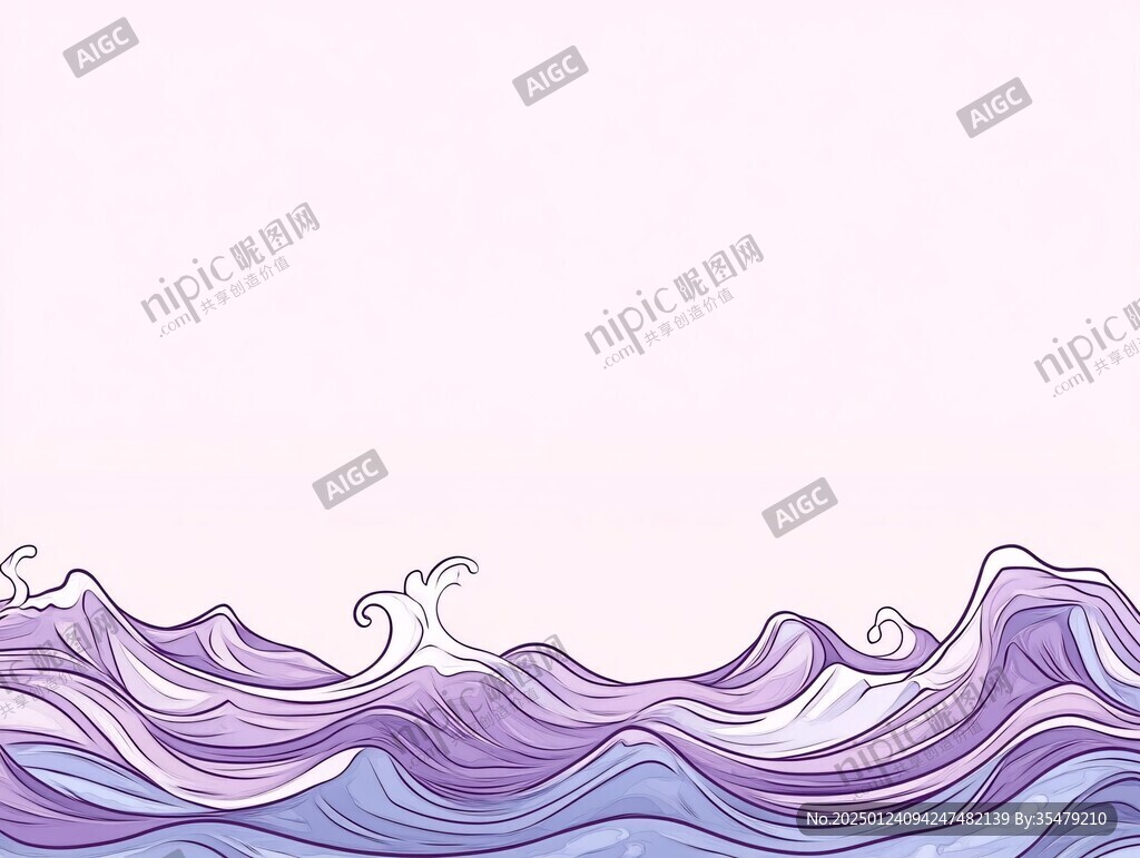 線條海浪插畫
