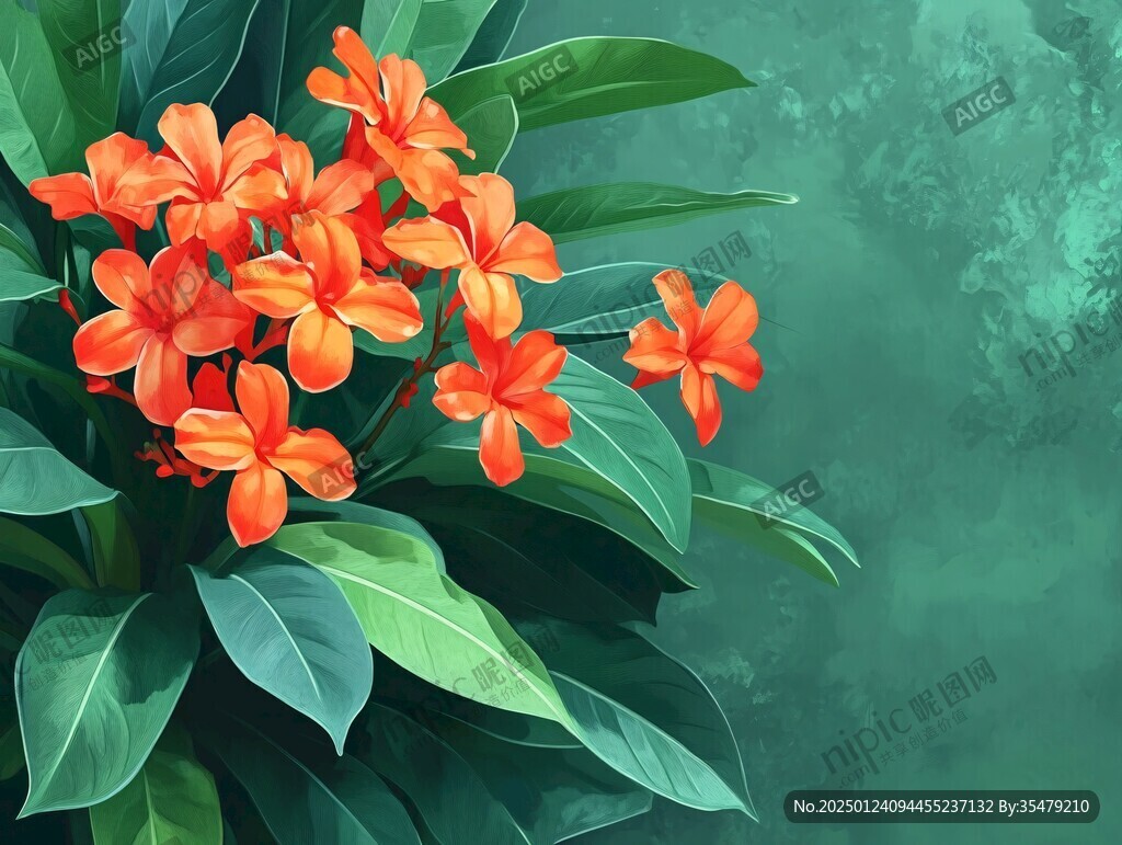 橙花插畫