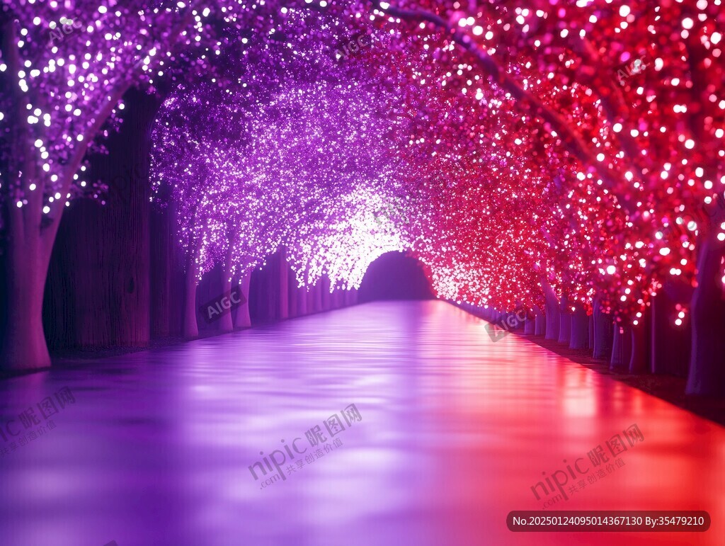 唯美燈光隧道