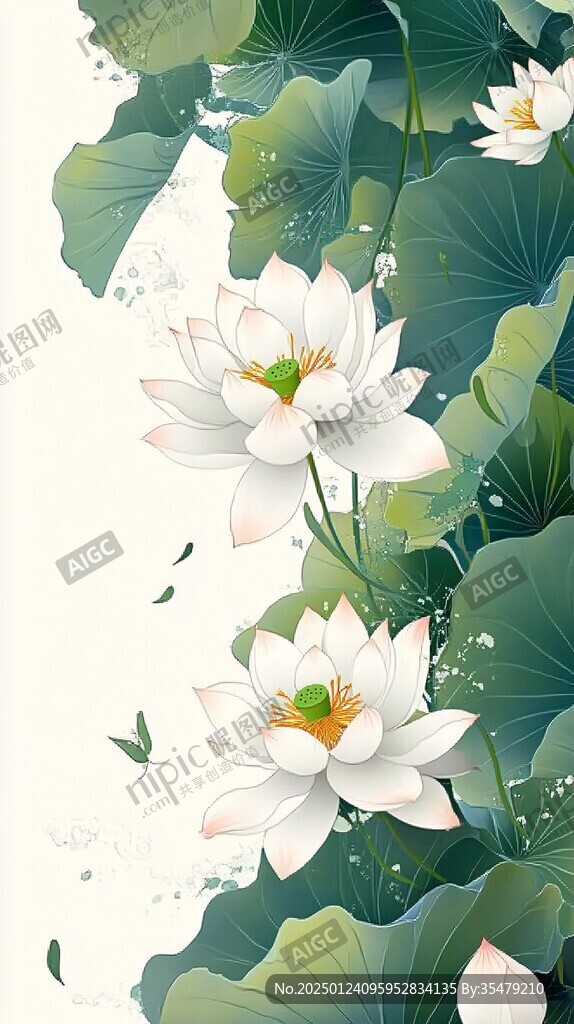 荷花移門