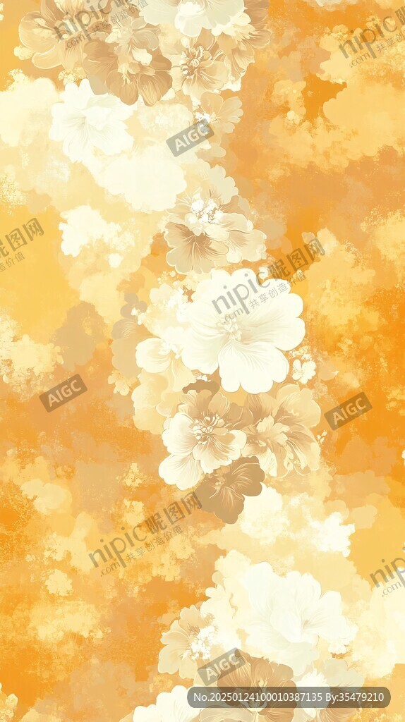 森系粉橙色花朵背景