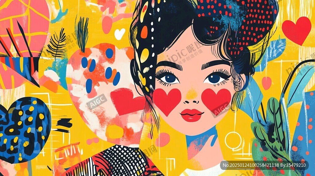 少女海報(bào)插畫