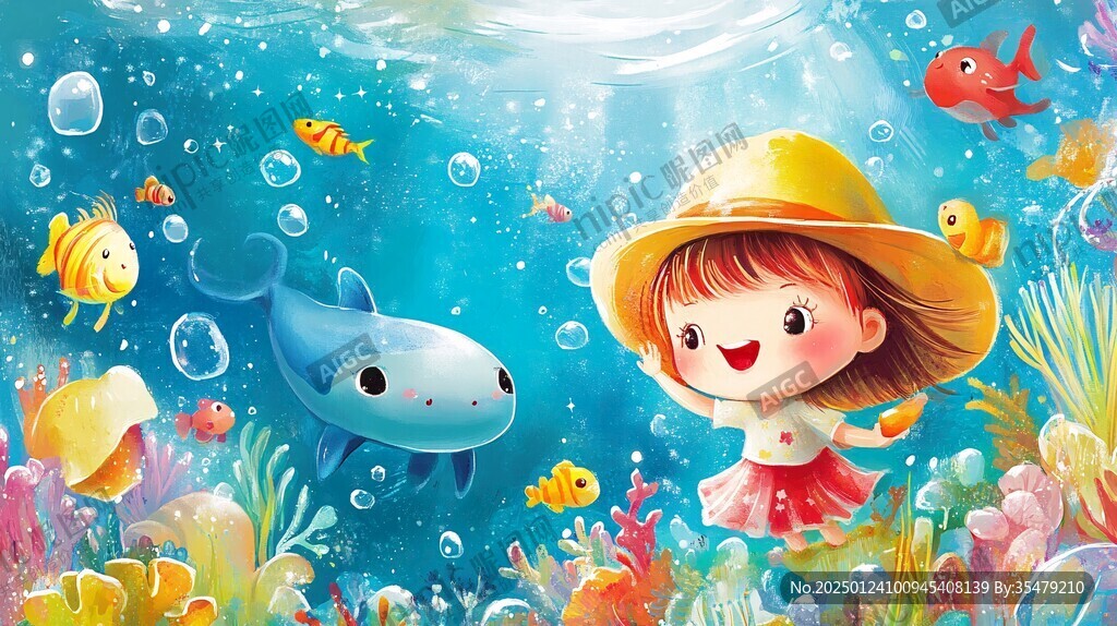 海底世界卡通插畫