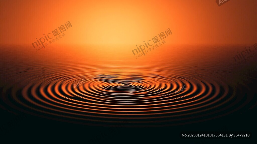 夕陽下的水波紋