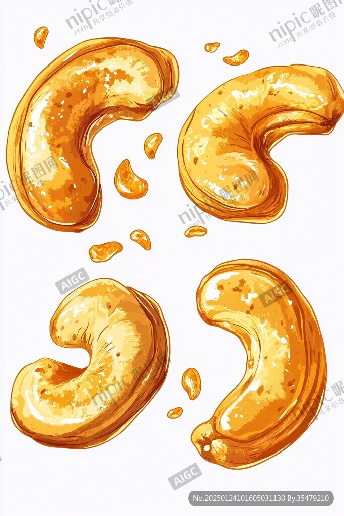 高清腰果插畫