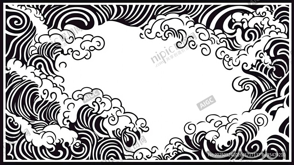 浪花紋畫(huà)框