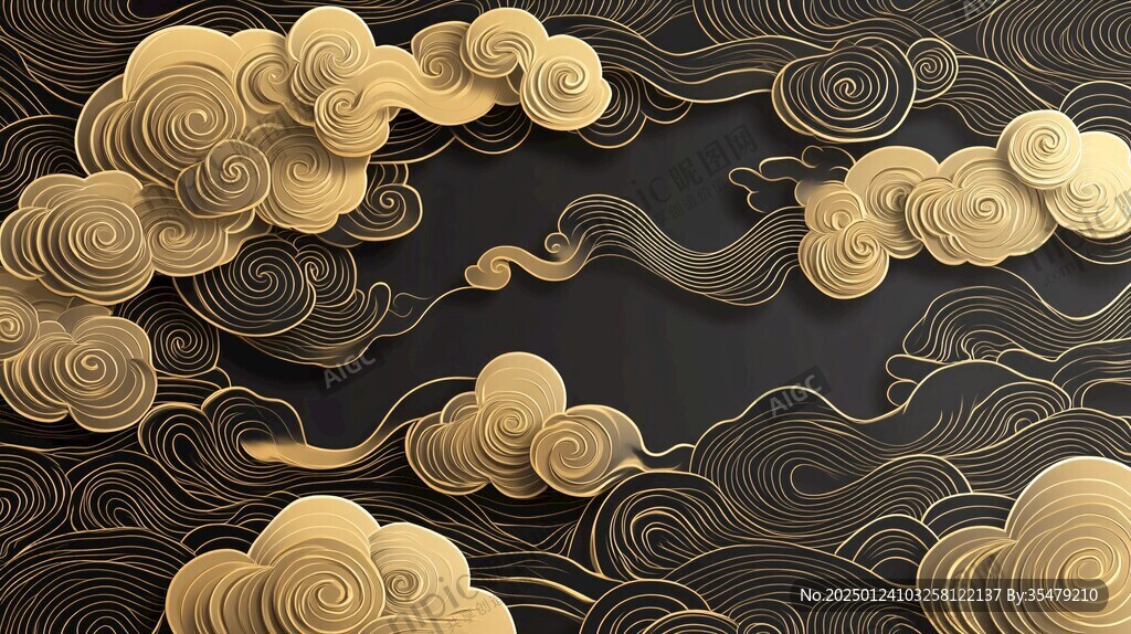 金色云紋浮雕