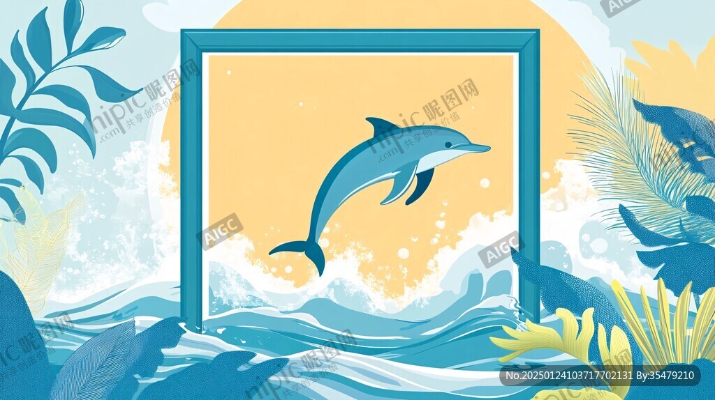 海洋館旅游插畫