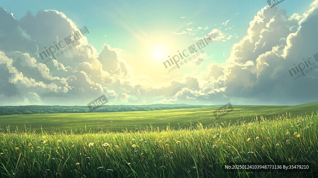 陽光草原背景