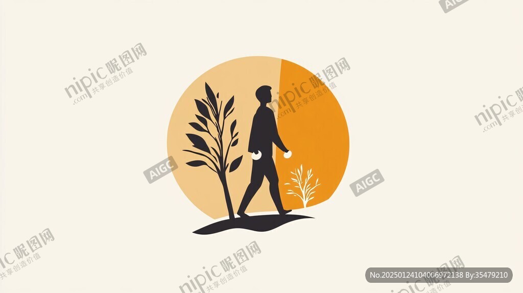 行走的人圖形logo
