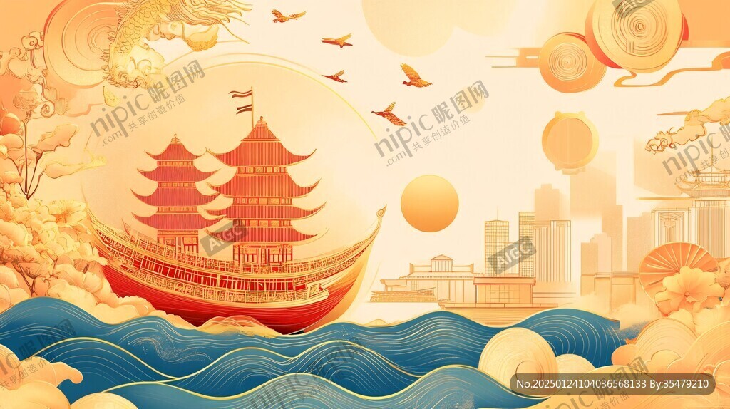 黃鶴樓插畫海報(bào)