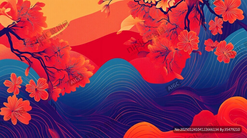 中式包裝插畫