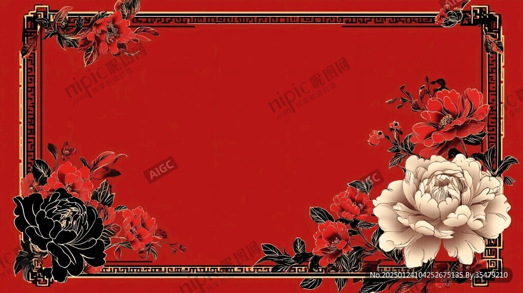 富貴暗紅背景