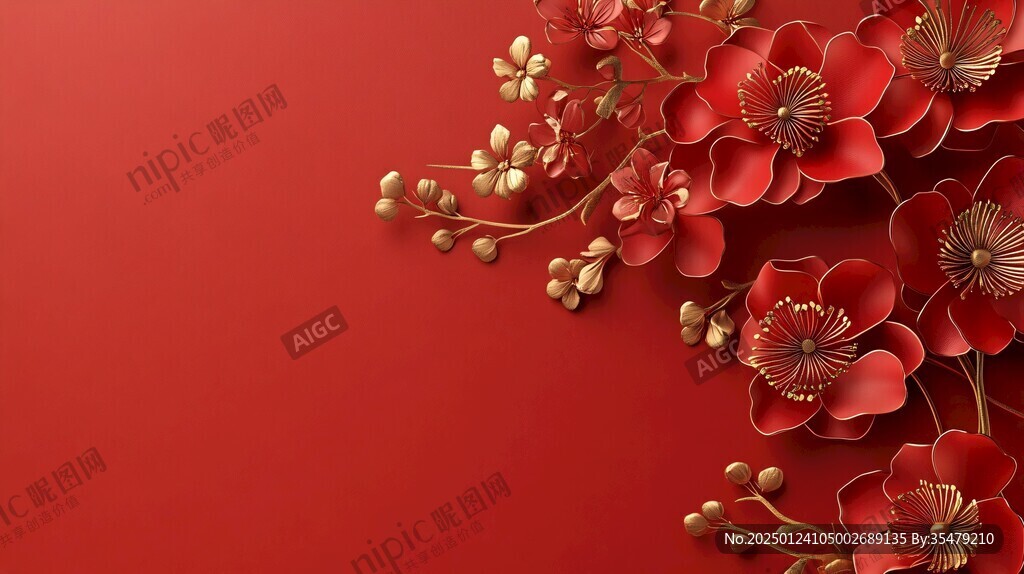 簡(jiǎn)紅大氣花朵